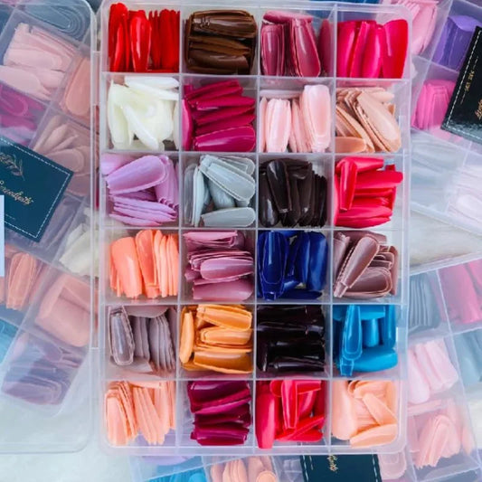 Multicolor Acrylic Artificial Nails Kit | 24 Shades