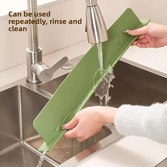 Large Size Silicone Sink Splash Guard Set | Non-Slip Water Barrier