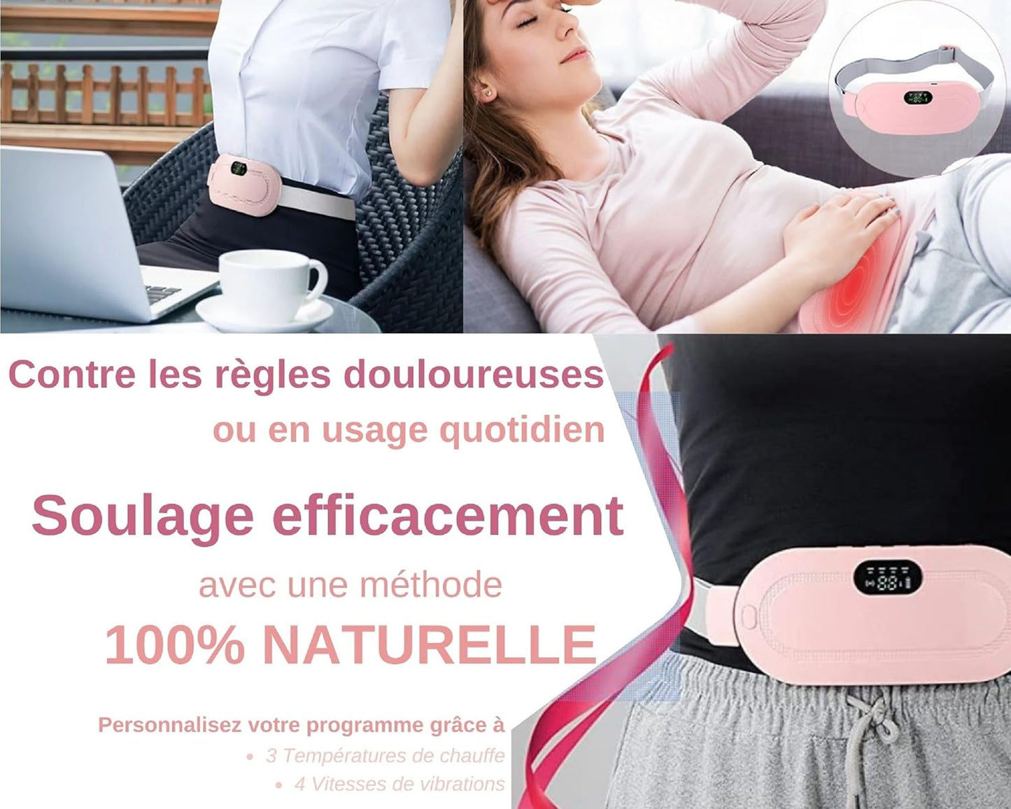 Digital Period Heating Pad & Vibrating Belt | Menstrual Cramps