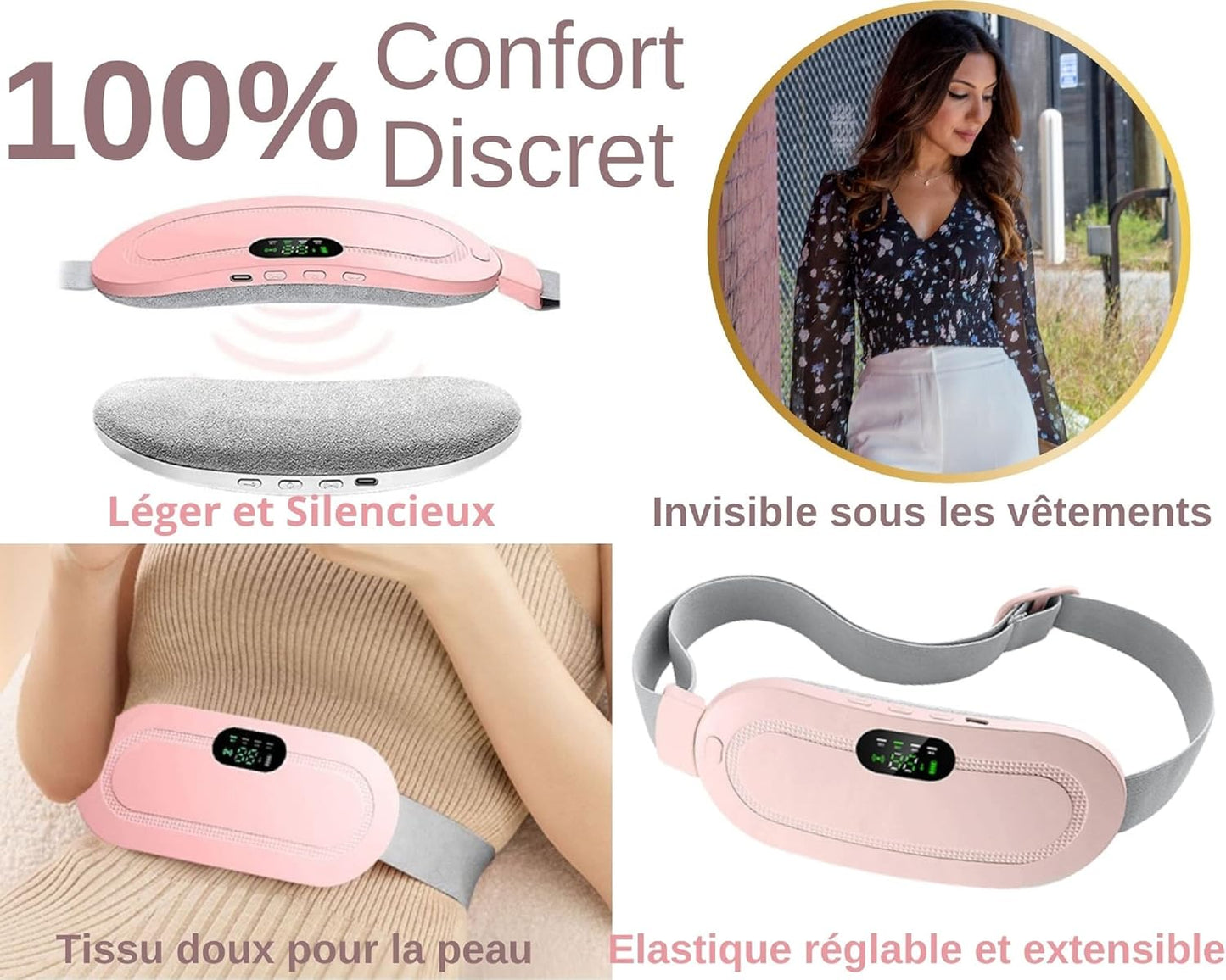 Digital Period Heating Pad & Vibrating Belt | Menstrual Cramps