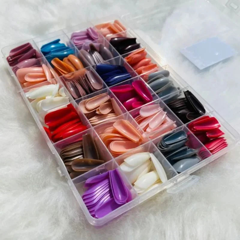 Multicolor Acrylic Artificial Nails Kit | 24 Shades