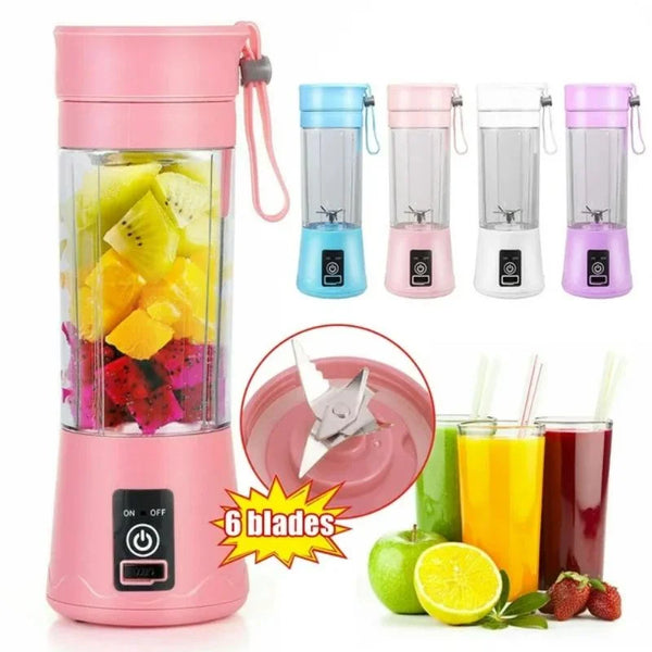 Portable 6-Blade USB Rechargeable Juicer Blender for Smoothies Shakes