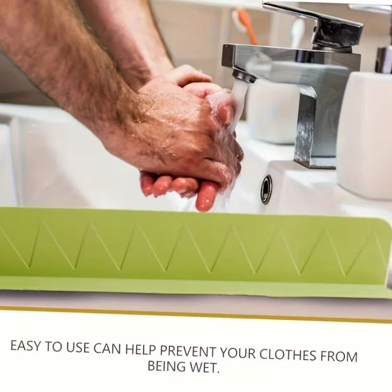 Large Size Silicone Sink Splash Guard Set |  Non-Slip Water Barrier
