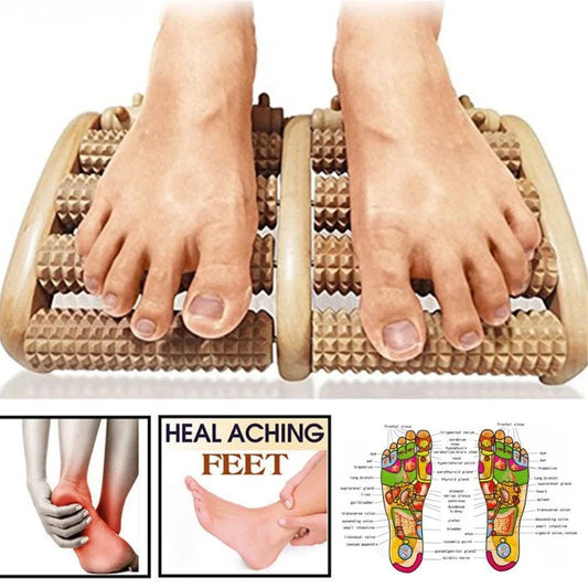 Wooden Foot Roller Massager | Stress Relaxation & Foot Care