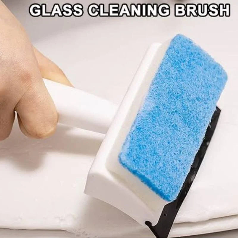 2-in-1 Foam Window Wiper & Glass Cleaner | Rubber Squeegee with Foam Sponge