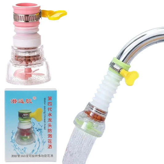 Splash Fan Faucet Nozzle | 360° Rotating Water-Saving Filter Tap Extension